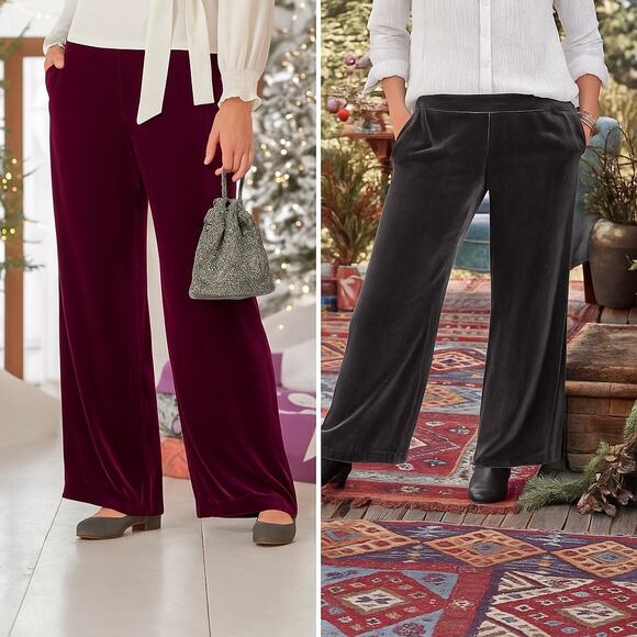 Bundle 2 pairs Sundance Silk Blend Festive Flare Pants - Picture 1 of 7